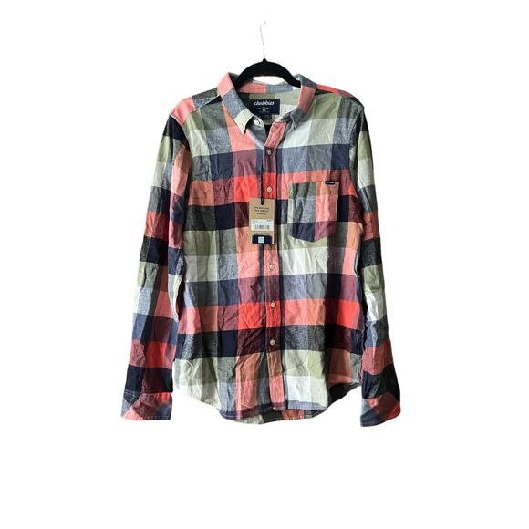 NWT Chubbies Men's the IPlaid Classic Fit Stretch Flannel Button Up Shirt Size L - Picture 1 of 14